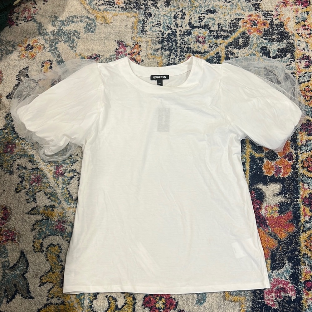 NWT Express Tulle Puff Sleeve